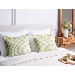 Zestaw 2 poduszek dekoracyjnych TALYA 40 x 60 cm Oliwkowy W kratkę