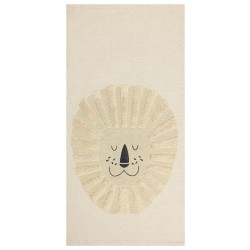 Dywan dziecięcy bawełniany motyw lwa 80 x 150 cm beżowy BALARI