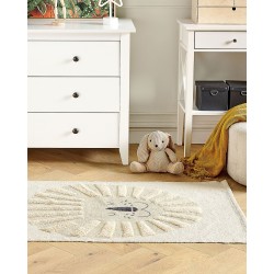 Dywan dziecięcy bawełniany motyw lwa 80 x 150 cm beżowy BALARI