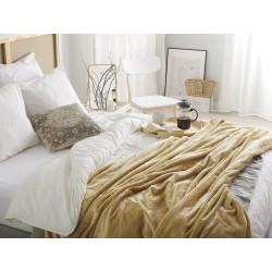 Koc SAITLER 200 x 220 cm Musztardowy