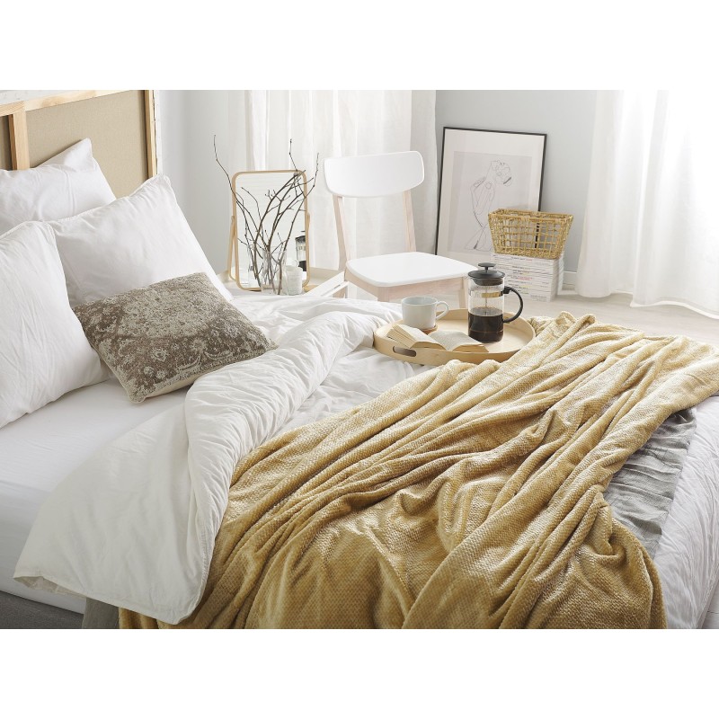 Koc SAITLER 200 x 220 cm Musztardowy