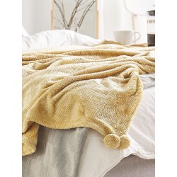 Koc SAITLER 200 x 220 cm Musztardowy