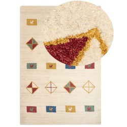 Dywan wełniany gabbeh 140 x 200 cm beżowy MISINLI