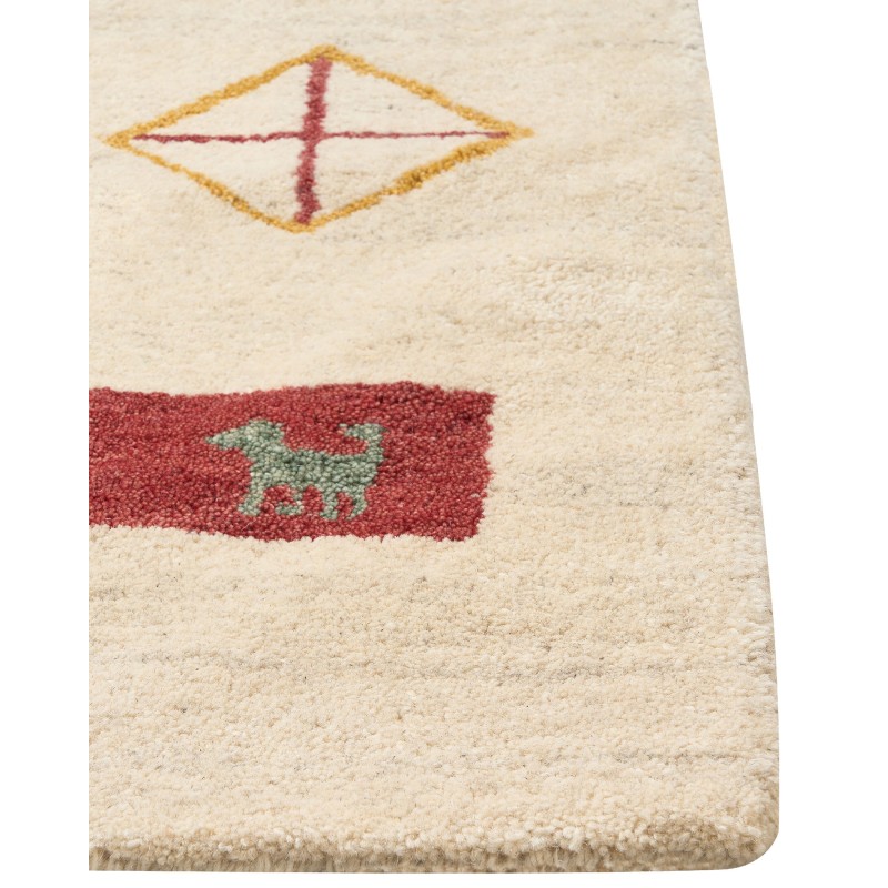 Dywan wełniany gabbeh 140 x 200 cm beżowy MISINLI