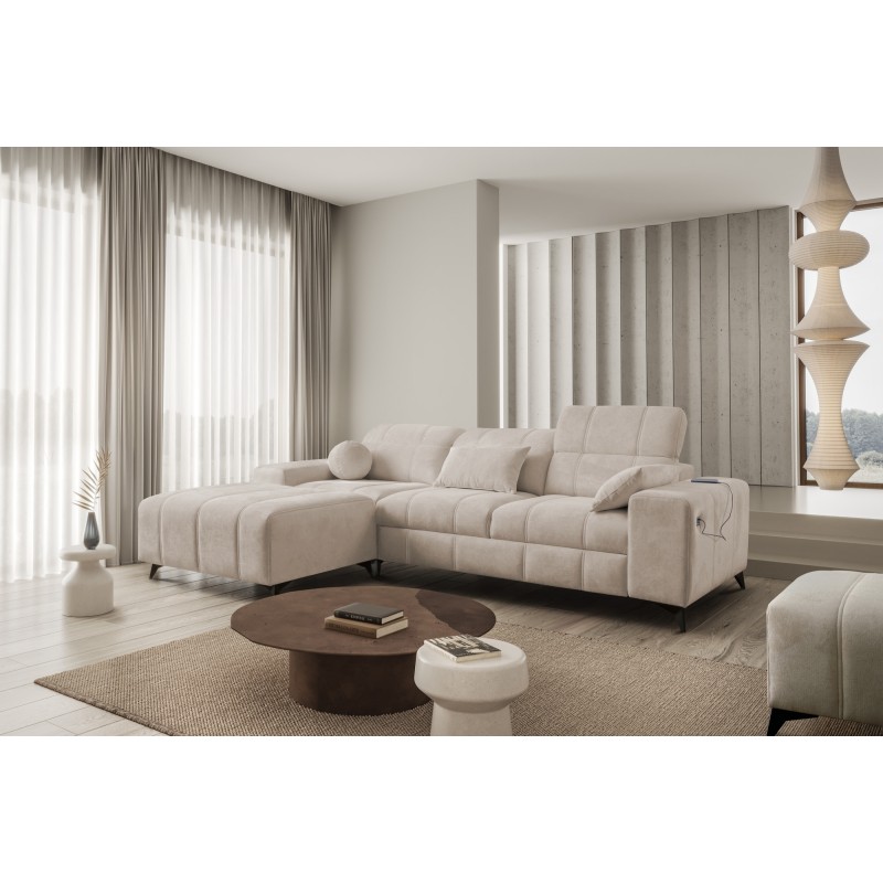 Ecksofa Ballagio I mit Schlaffunktion aus Plecionka-Stoff, Spring 1108 - Schönheit und Funktionalität in einem!