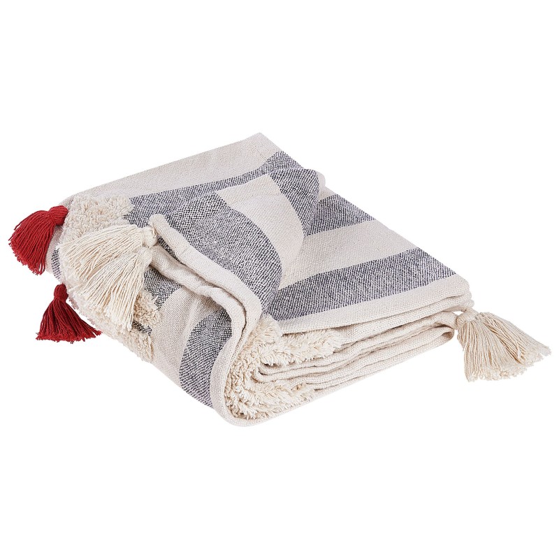 Koc NAMTAR Bawełna 125 x 150 cm Biały