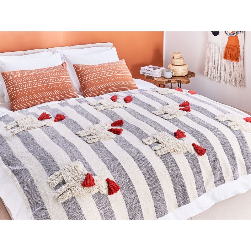 Koc NAMTAR Bawełna 125 x 150 cm Biały