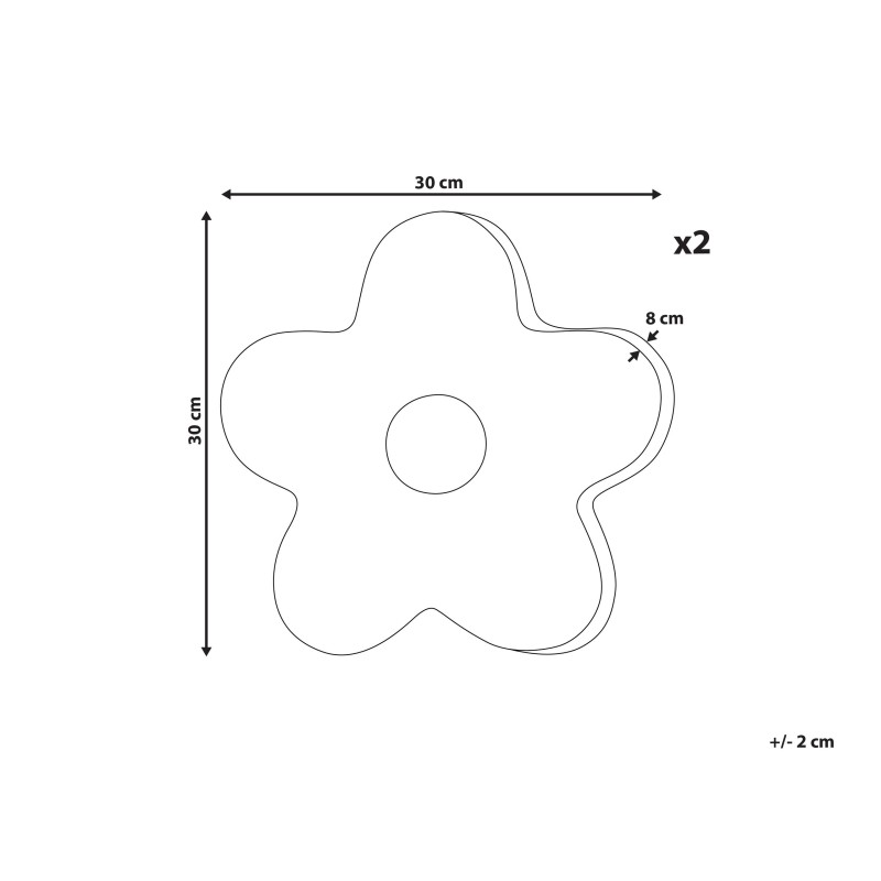 2 bawełniane poduszki dekoracyjne dla dzieci kwiaty 30 x 30 cm fioletowe SORREL