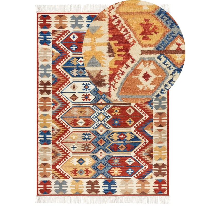 Dywan wełniany kilim 200 x 300 cm wielokolorowy VANASHEN