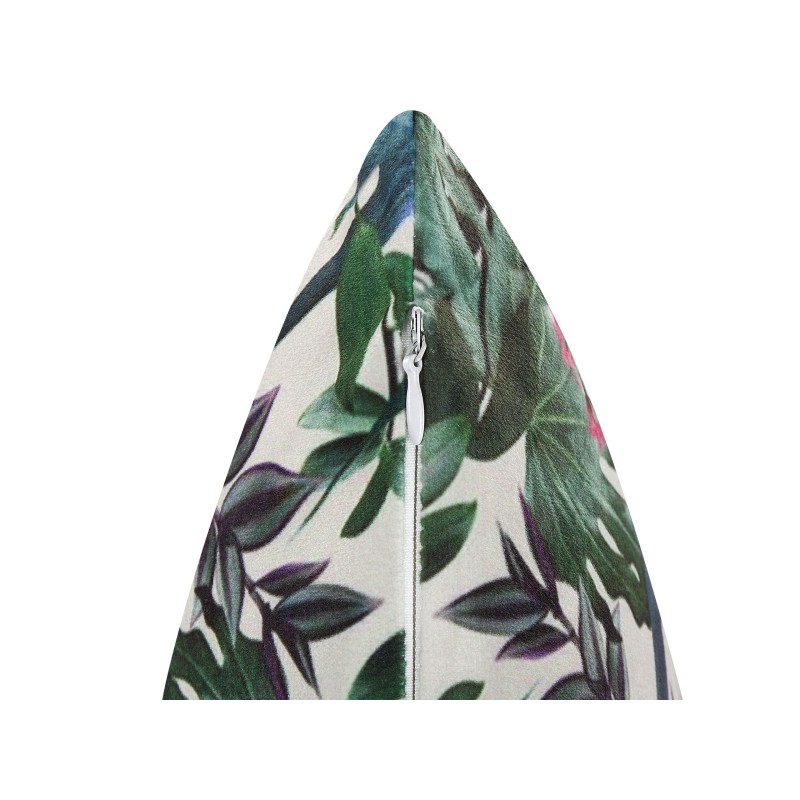 Zestaw 2 poduszek dekoracyjnych GASTERIA Welur 45 x 45 cm Zielony Wzór roślinny