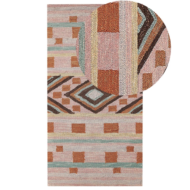 Dywan wełniany 80 x 150 cm wielokolorowy YOMRA