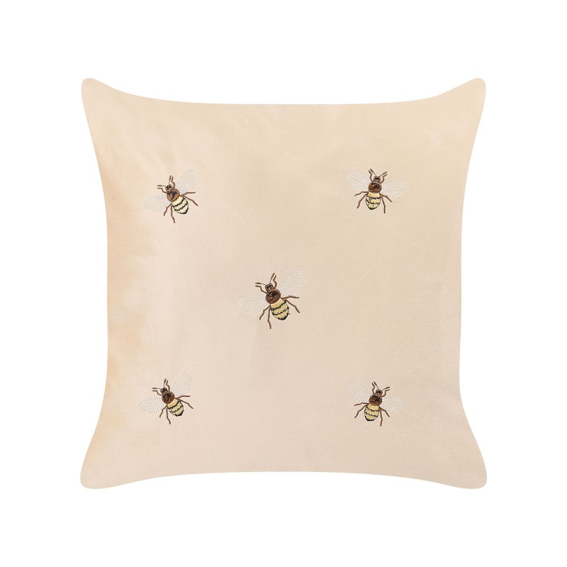 Zestaw 2 poduszek dekoracyjnych TALINUM Welur 45 x 45 cm Beżowy Wzór zwierzęcy