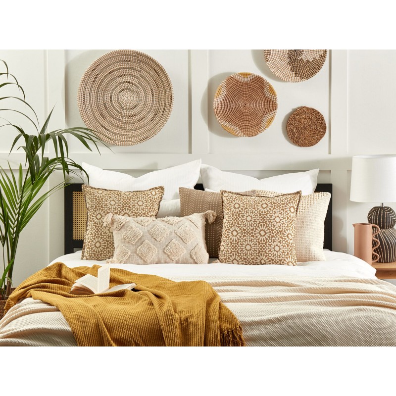 Zestaw 2 poduszek dekoracyjnych CEIBA Bawełna 45 x 45 cm Beżowy Wzór geometryczny