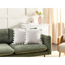 Zestaw 2 poduszek dekoracyjnych JASMINE 45 x 45 cm Biały Jednolity