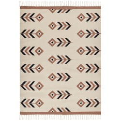 Dywan bawełniany kilim 200 x 300 cm beżowo-czarny NIAVAN