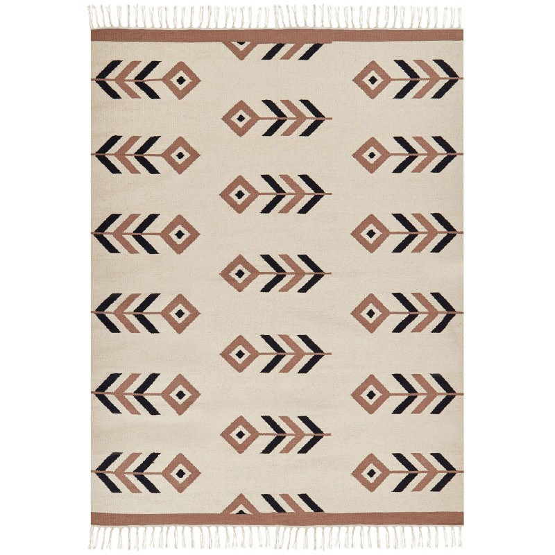 Dywan bawełniany kilim 200 x 300 cm beżowo-czarny NIAVAN