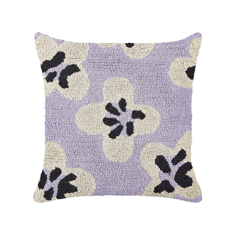 2 poduszki bawełniane dekoracyjne dla dzieci w kwiaty 45 x 45 cm fioletowe SOAPWORT