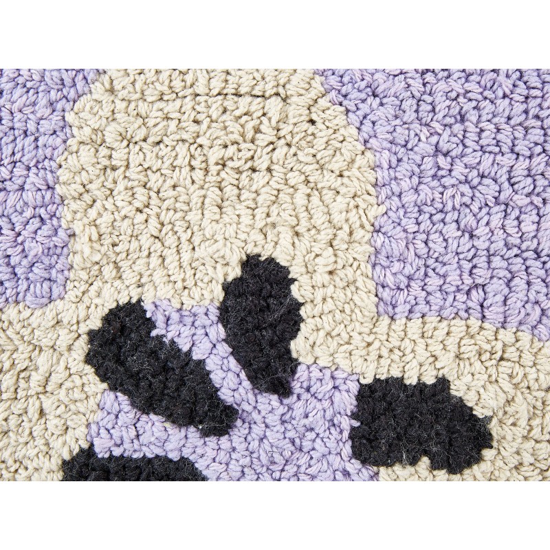 2 poduszki bawełniane dekoracyjne dla dzieci w kwiaty 45 x 45 cm fioletowe SOAPWORT