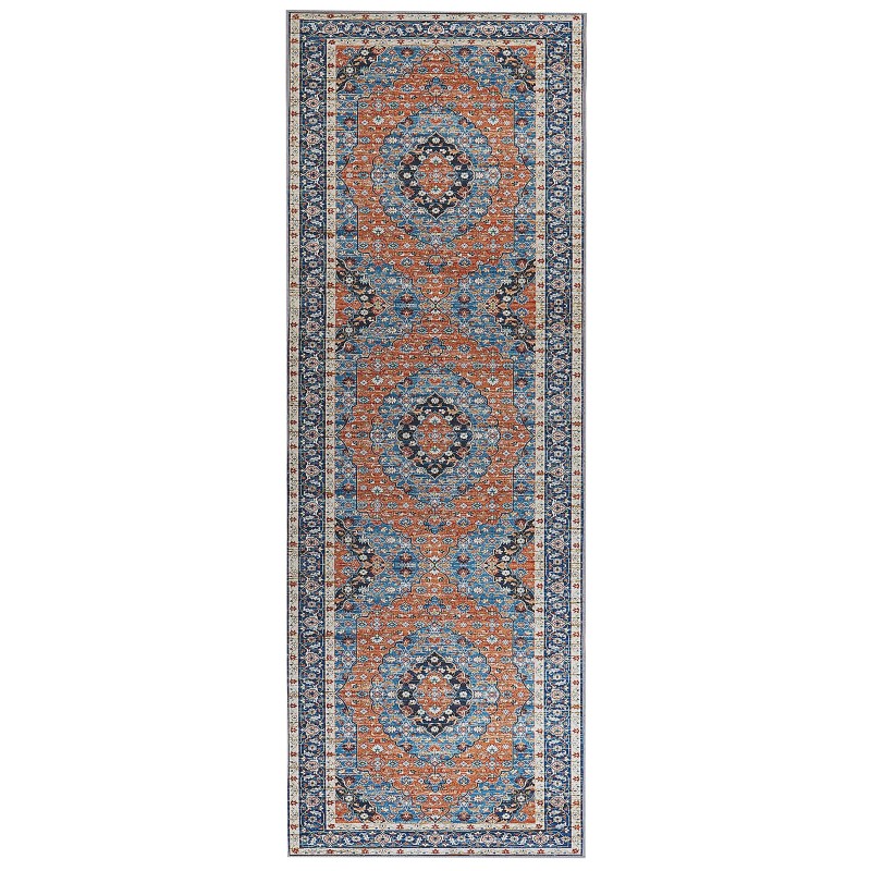 Dywan 70 x 200 cm niebieski z pomarańczowym MIDALAM