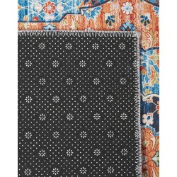 Dywan 70 x 200 cm niebieski z pomarańczowym MIDALAM