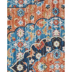 Dywan 70 x 200 cm niebieski z pomarańczowym MIDALAM