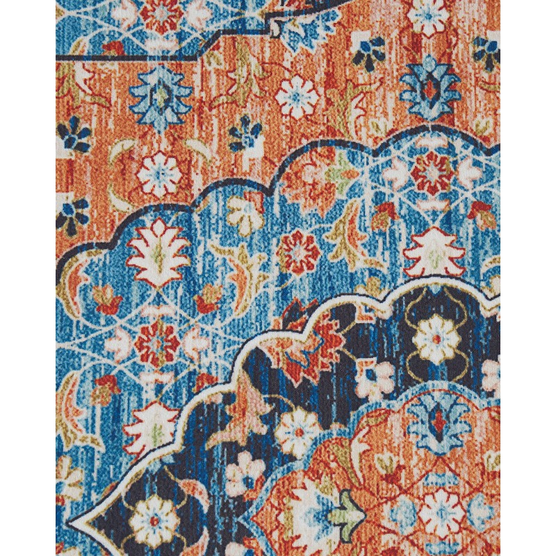 Dywan 70 x 200 cm niebieski z pomarańczowym MIDALAM