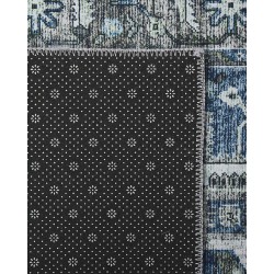 Dywan 80 x 240 cm szary z niebieskim KOTTAR