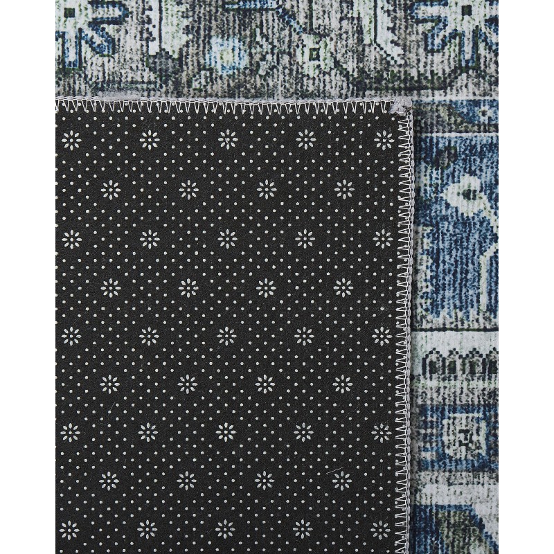 Dywan 80 x 240 cm szary z niebieskim KOTTAR