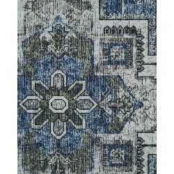 Dywan 80 x 240 cm szary z niebieskim KOTTAR