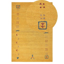 Dywan wełniany gabbeh 140 x 200 cm żółty AKALAN
