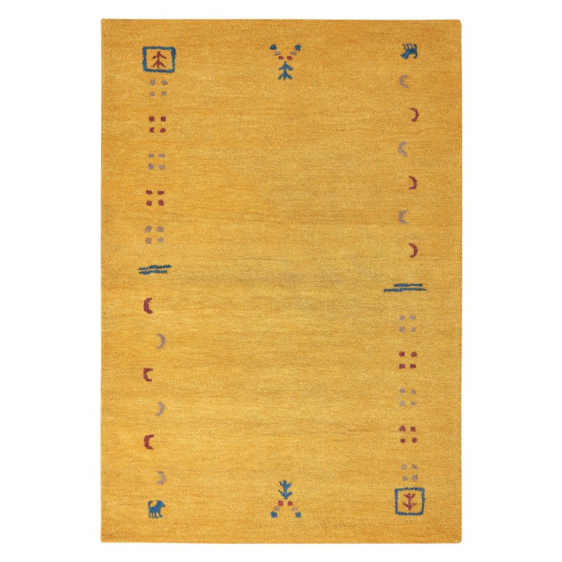 Dywan wełniany gabbeh 140 x 200 cm żółty AKALAN