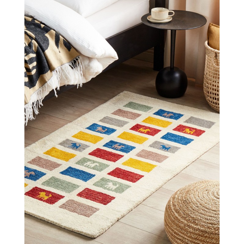 Dywan wełniany gabbeh 80 x 150 wielokolorowy MURATLI