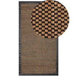 Dywan z juty 80 x 150 cm czarno-beżowy GERCE