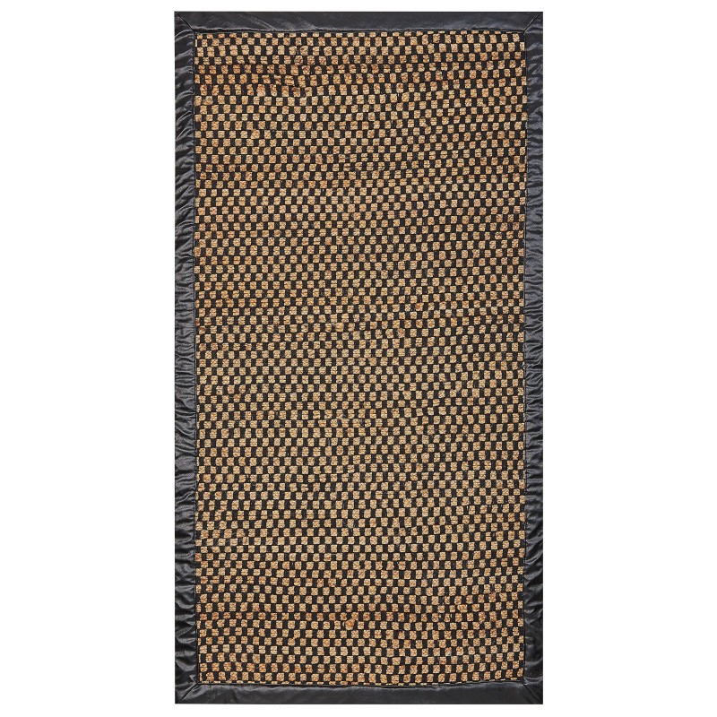 Dywan z juty 80 x 150 cm czarno-beżowy GERCE