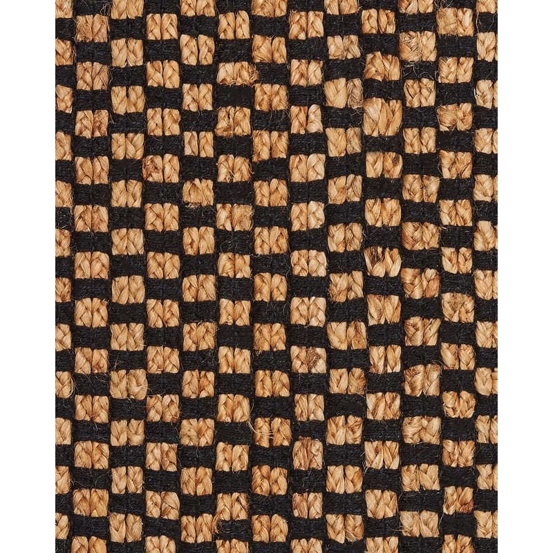 Dywan z juty 80 x 150 cm czarno-beżowy GERCE