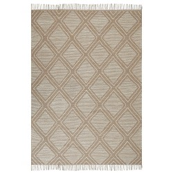 Dywan bawełniany 160 x 230 cm biało-beżowy KACEM