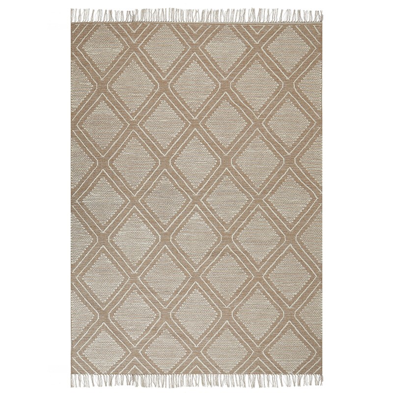 Dywan bawełniany 160 x 230 cm biało-beżowy KACEM