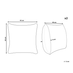 Zestaw 2 poduszek dekoracyjnych LEUZEA Boucle 45 x 45 cm Złamana biel Jednolity