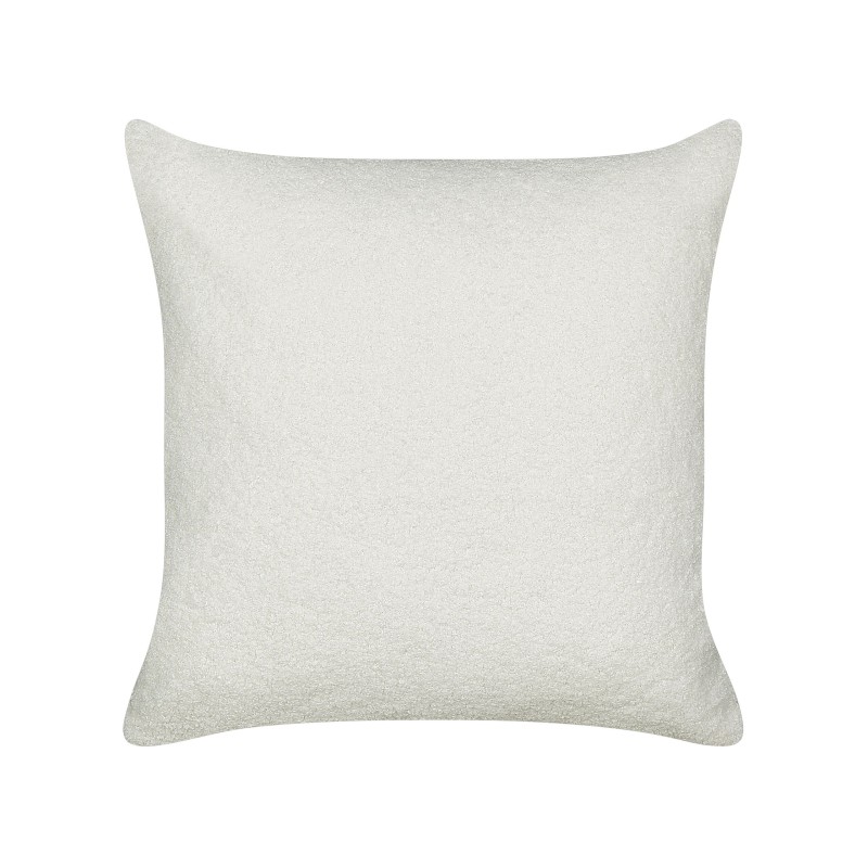 Zestaw 2 poduszek dekoracyjnych LEUZEA Boucle 45 x 45 cm Złamana biel Jednolity