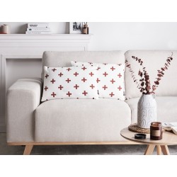 Zestaw 2 poduszek dekoracyjnych VELLEIA Bawełna 50 x 35 cm Biały Wzór geometryczny