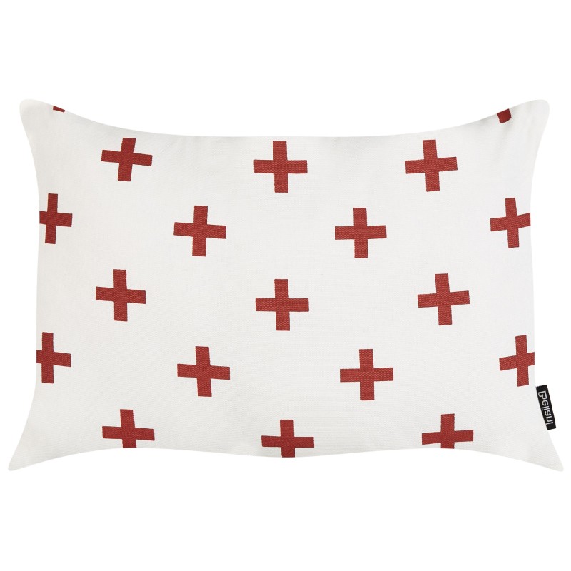 Zestaw 2 poduszek dekoracyjnych VELLEIA Bawełna 50 x 35 cm Biały Wzór geometryczny