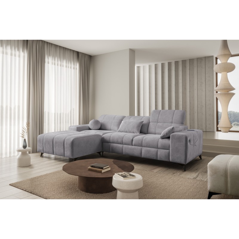 Ecksofa Ballagio I mit Schlaffunktion aus Stoff Plecionka, Spring 1102 - Schönheit und Funktionalität in einem!