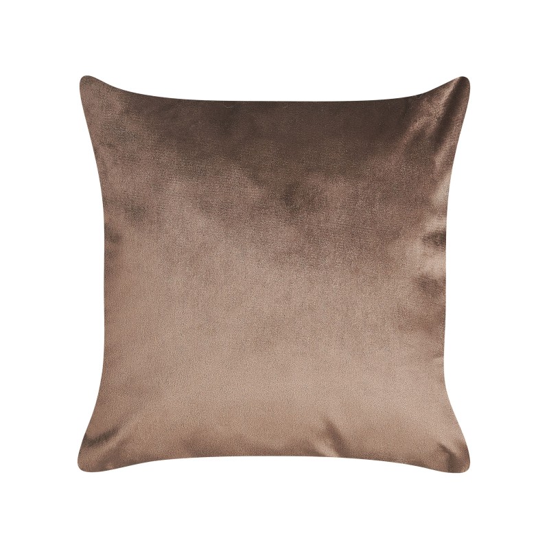 Zestaw 2 poduszek dekoracyjnych DAFFODIL Welur 45 x 45 cm Brązowy Wzór kwiatowy