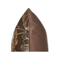 Zestaw 2 poduszek dekoracyjnych DAFFODIL Welur 45 x 45 cm Brązowy Wzór kwiatowy