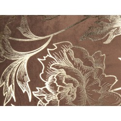 Zestaw 2 poduszek dekoracyjnych DAFFODIL Welur 45 x 45 cm Brązowy Wzór kwiatowy