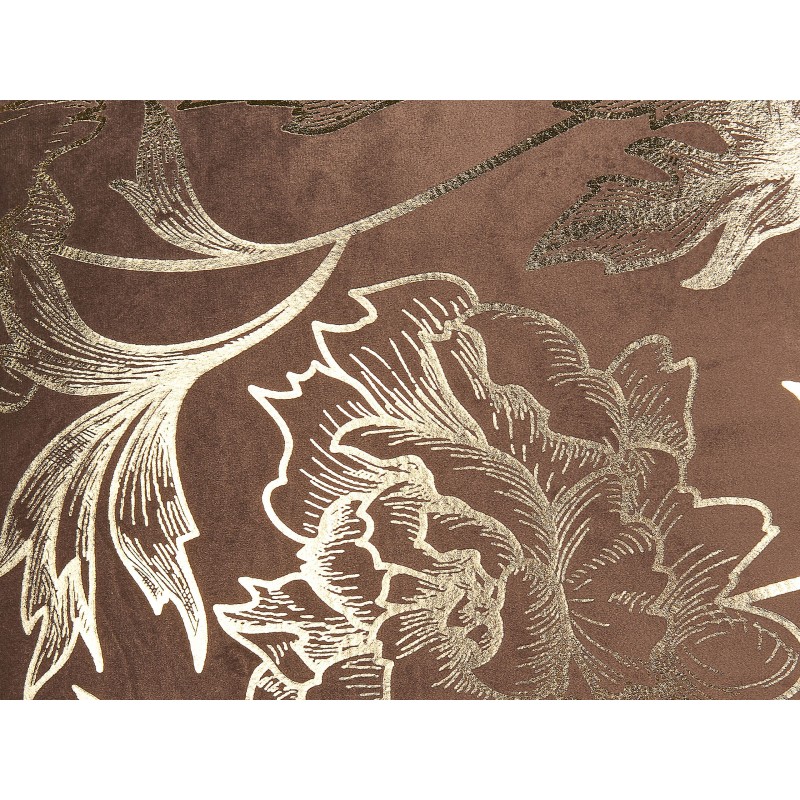 Zestaw 2 poduszek dekoracyjnych DAFFODIL Welur 45 x 45 cm Brązowy Wzór kwiatowy