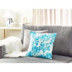 Poduszka dekoracyjna ROCKWEED Bawełna 45 x 45 cm Biały Wzór kwiatowy