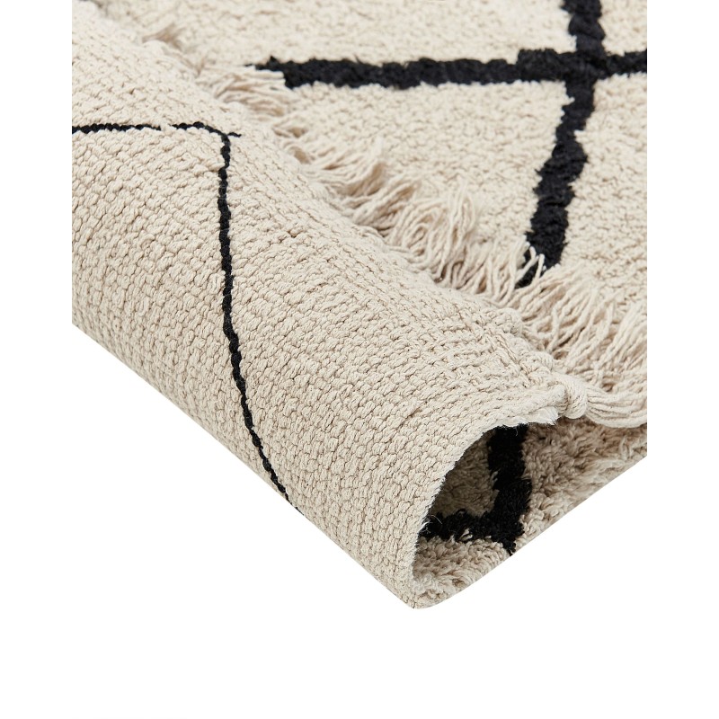 Dywan bawełniany 160 x 230 cm beżowo-czarny ELDES