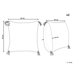 Zestaw 2 poduszek dekoracyjnych JACARANDA Bawełna 45 x 45 cm Niebieski Wzór geometryczny