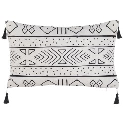 Zestaw 2 poduszek dekoracyjnych SCHEFFLERA Welur 30 x 50 cm Biały Wzór geometryczny